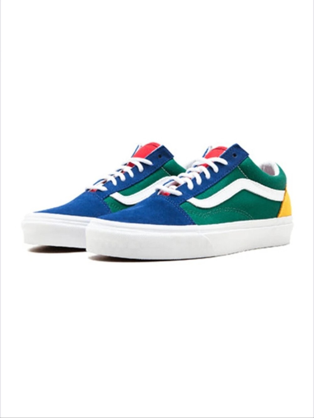 Vans Old Skool Skateboarding Yacht Club Green / Blue / Yellow / Red Sneakers 8
